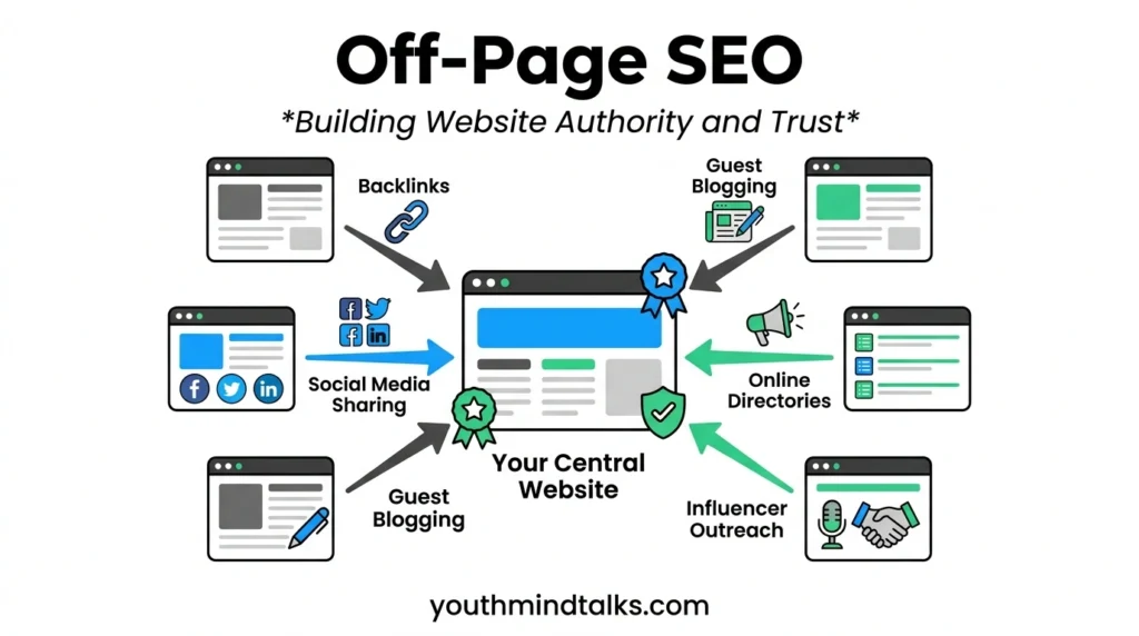 off page SEO backlink strategy infographic