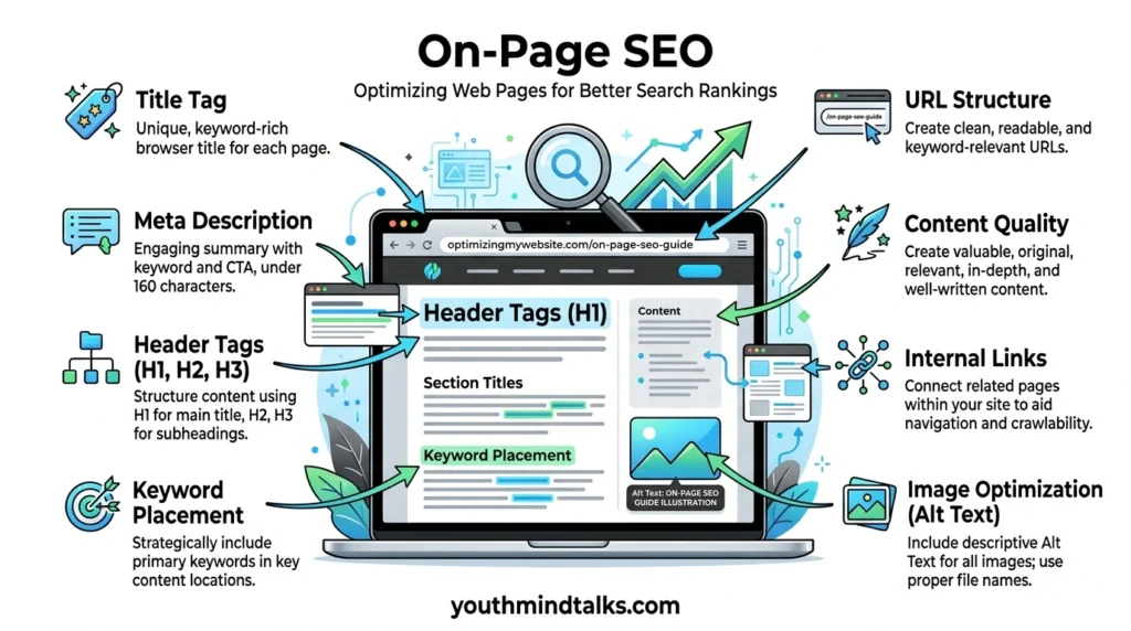 on page SEO elements infographic