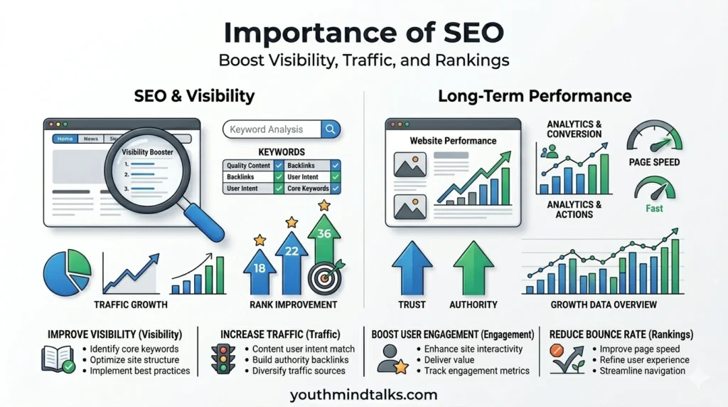 importance of SEO for website traffic and ranking infographic