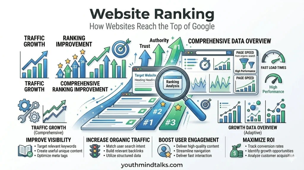 website ranking growth in Google search results